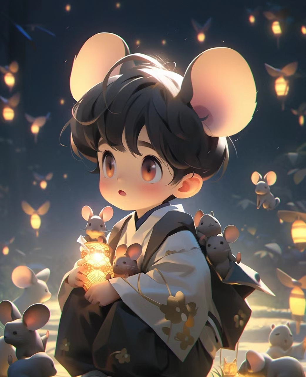 十二生肖拟人之子鼠男#ai绘画