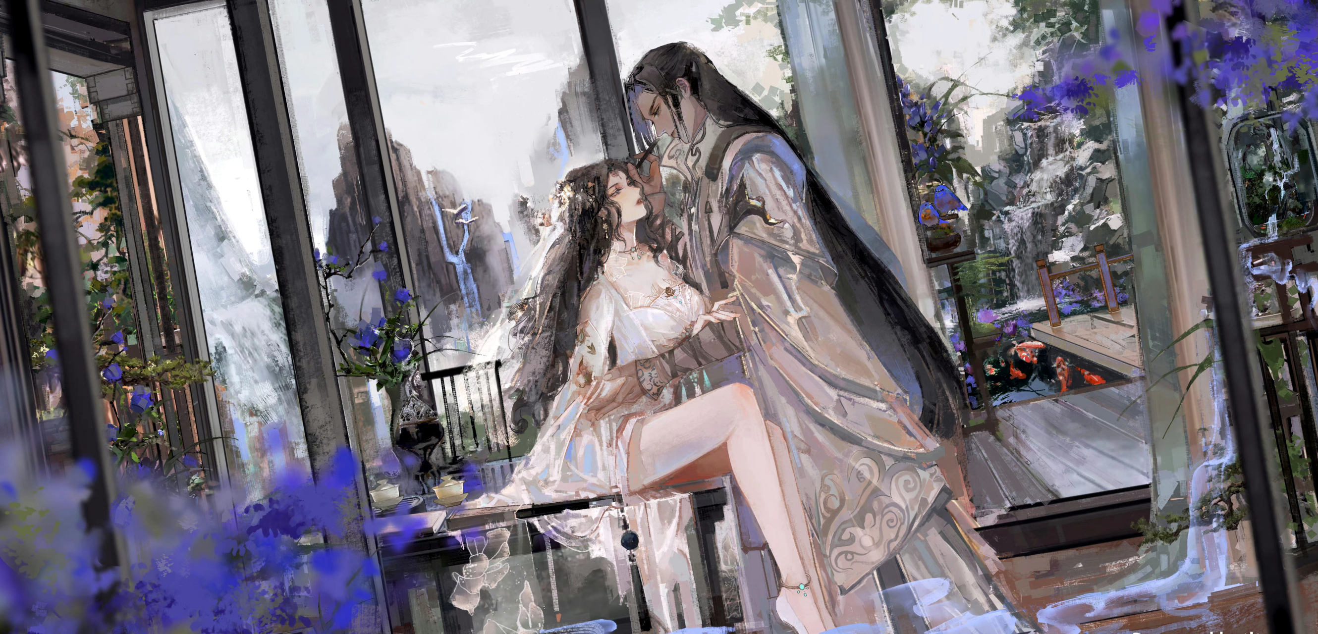 一组游戏《一梦江湖》的同人插画,古风犹存,仗剑江湖,by 燕雀.