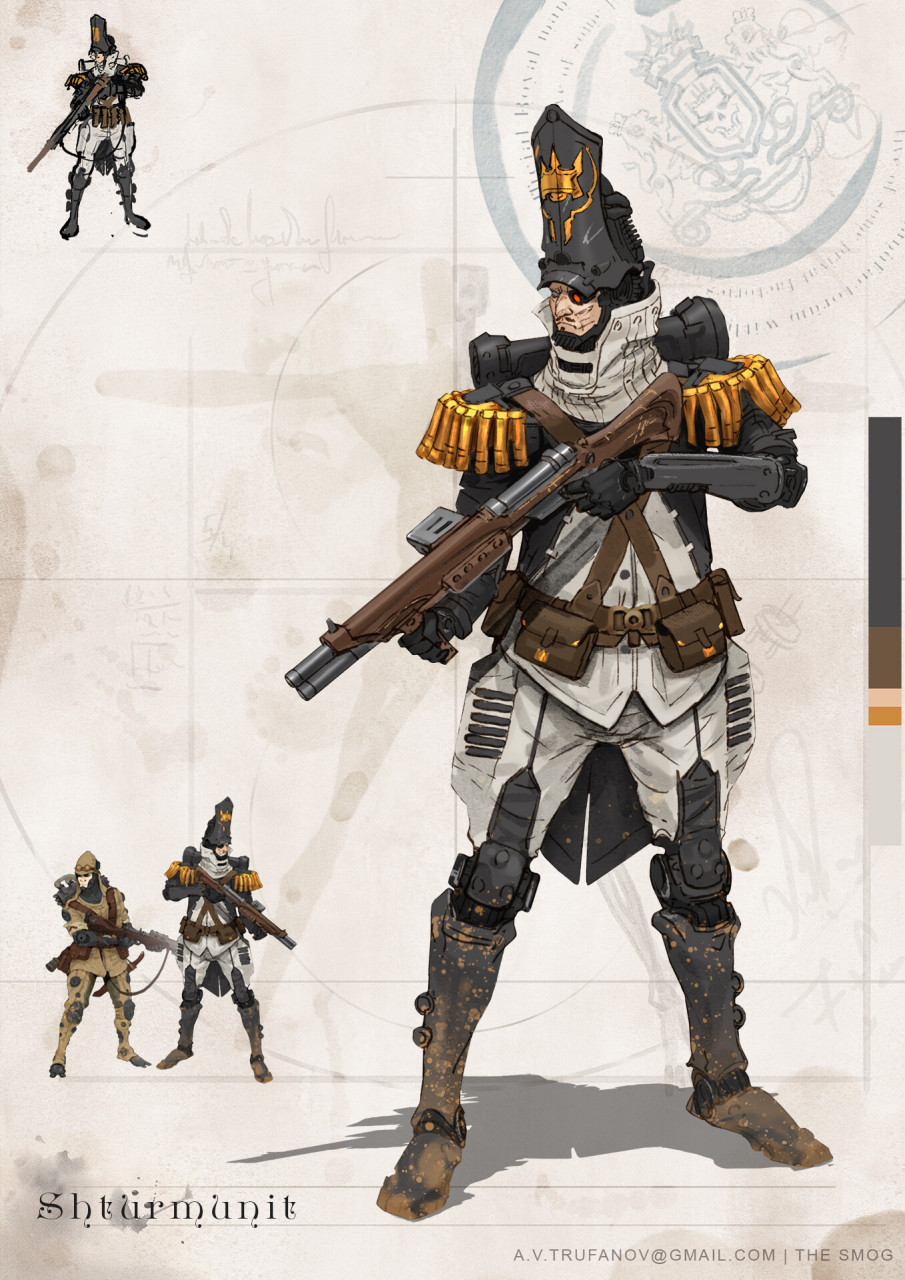 俄罗斯概念艺术家alexander trufanov笔下的各种复古风格机械士兵.