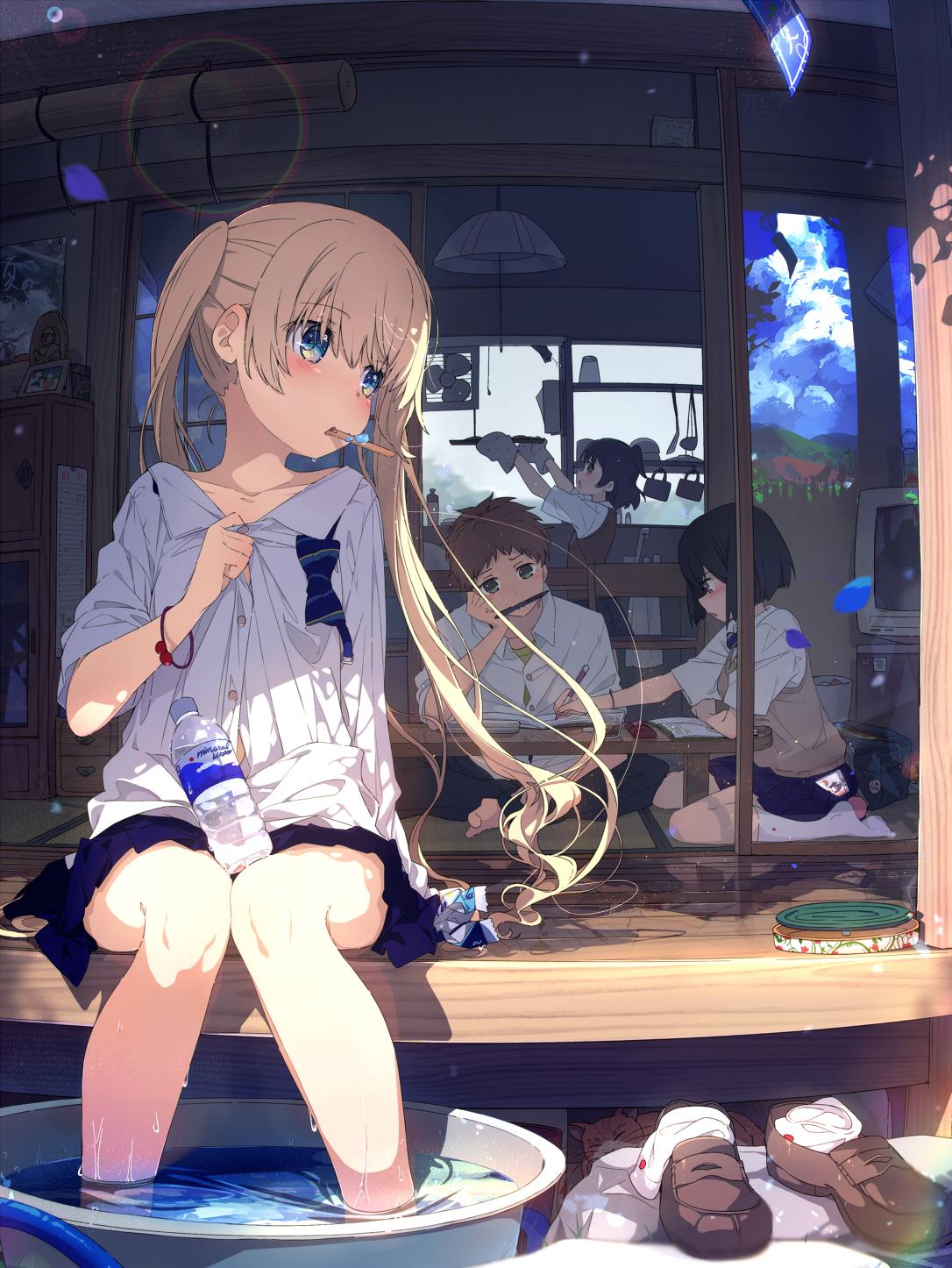 可爱少女与清凉夏日,画师荻pote笔下的唯美青春