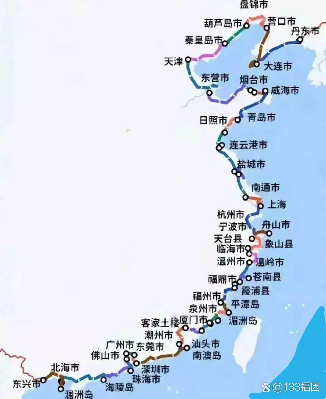 g228,海岸线全程49天 是自驾游和候鸟旅居的天堂,丰富的海岸线资源
