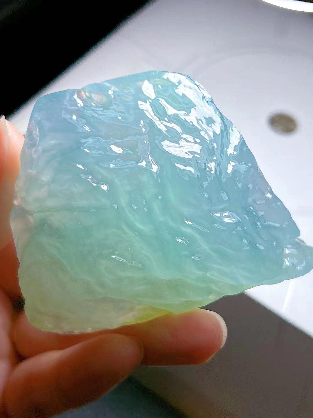 冰晴底色翡翠果冻大胶块