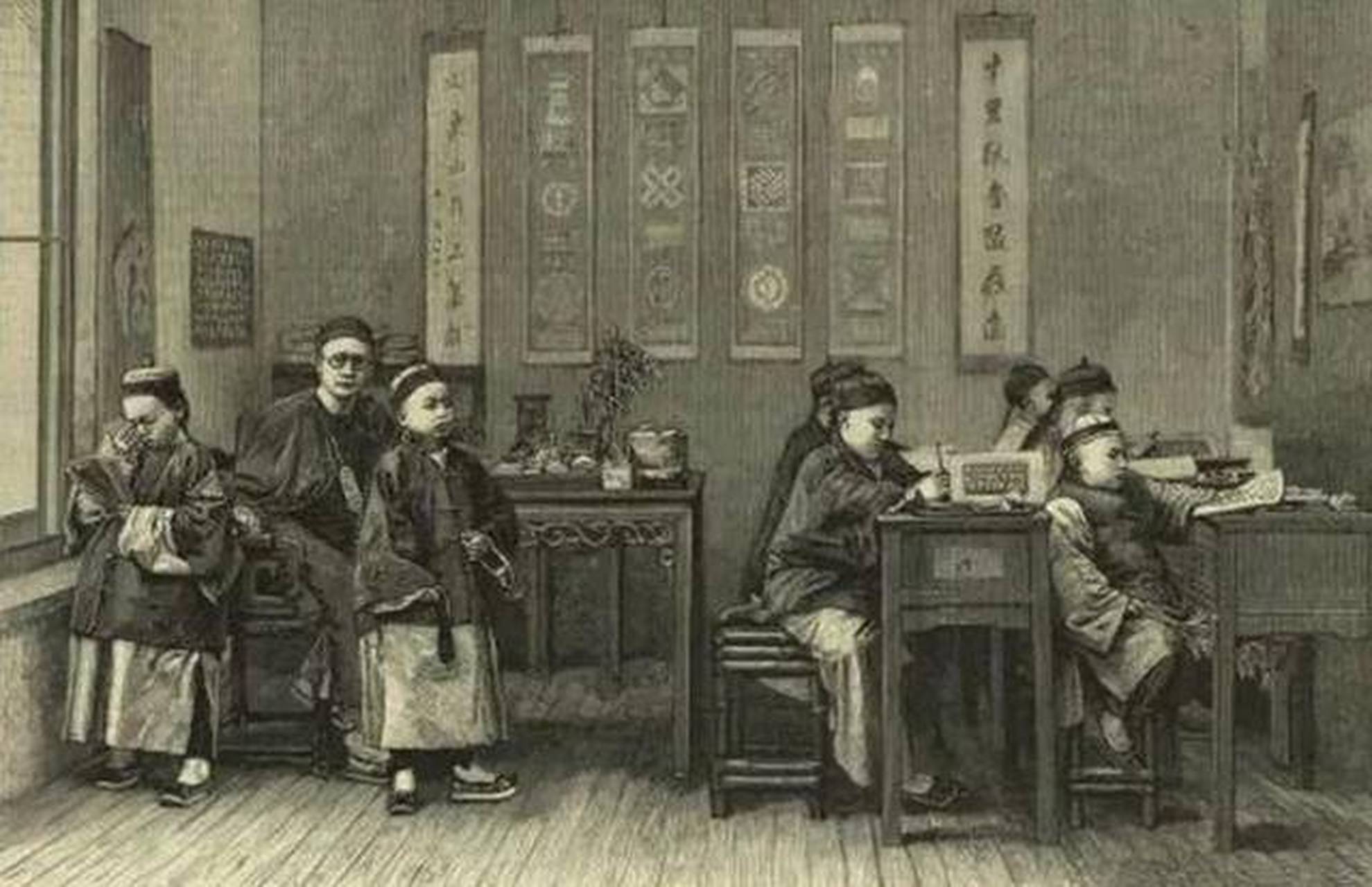 晚清时期的贵族私塾学堂.