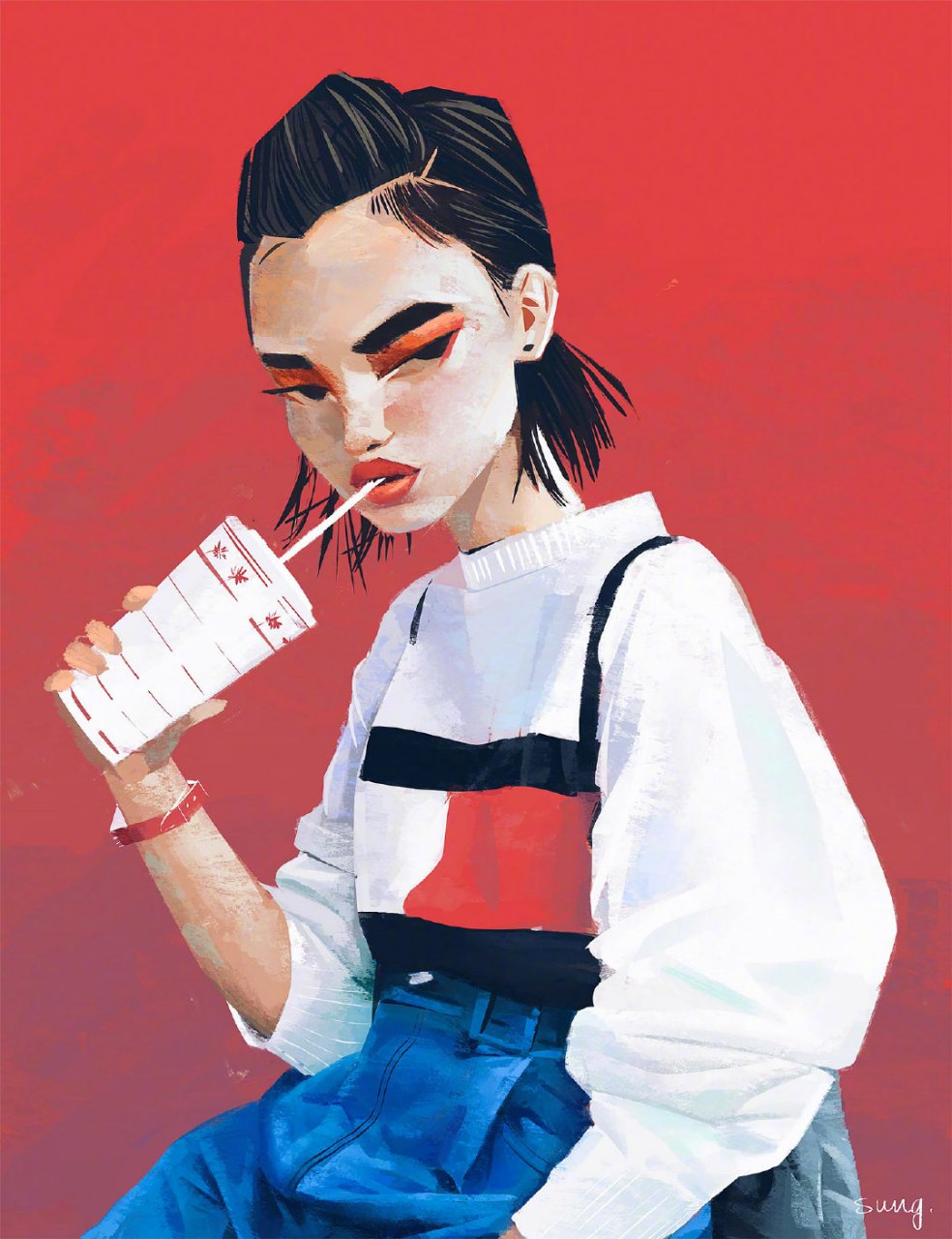 插画师 janice sung 一组人物插画艺术. 676767 #绘画欣赏