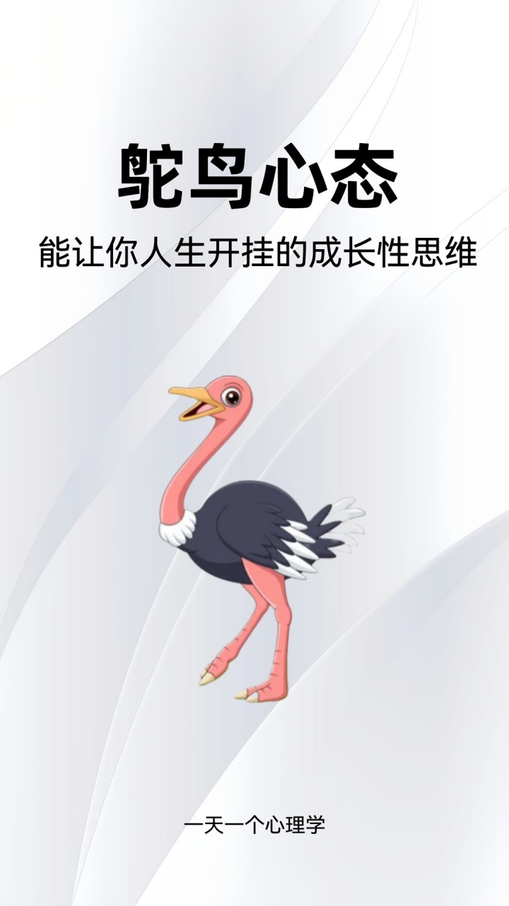每天一个心理学 鸵鸟心态 #成长性思维 #鸵鸟心态#创业者思考笔记
