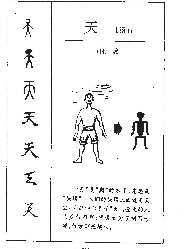原来如此,甲骨文的儿,羌,尾,大,天