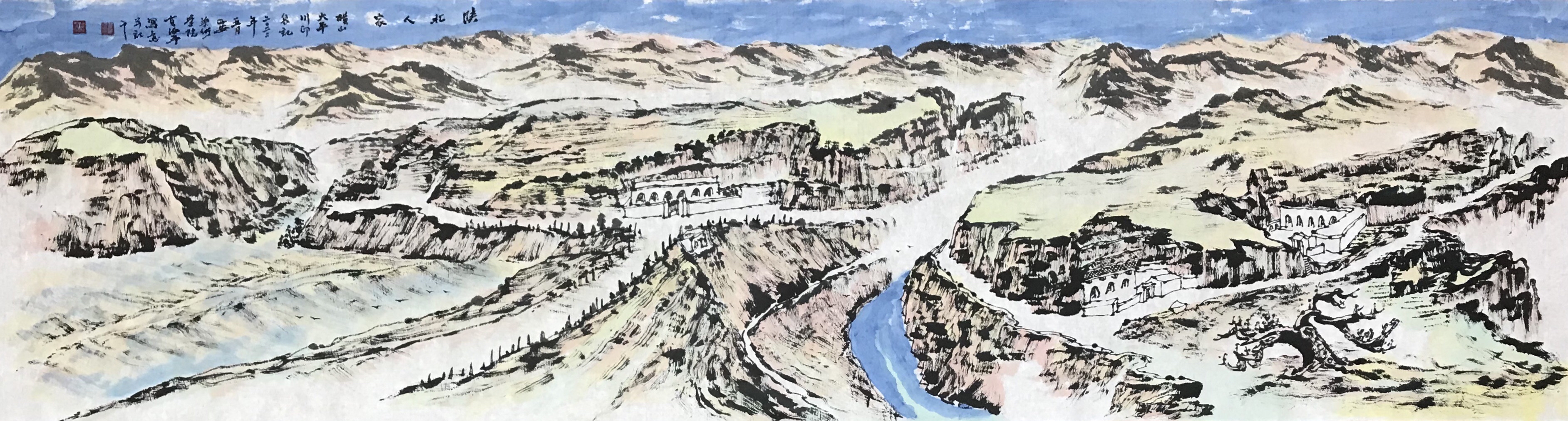 陕北人家,179cmx48cm,高海平作品