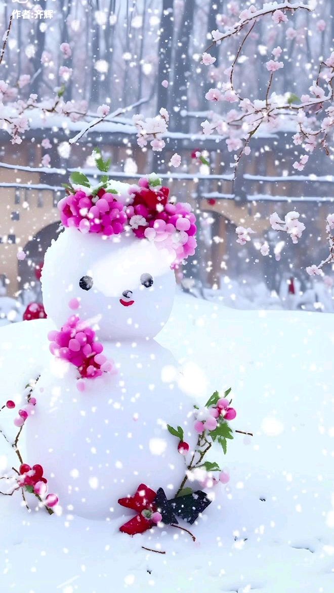 雪花飘飘,景色好美.