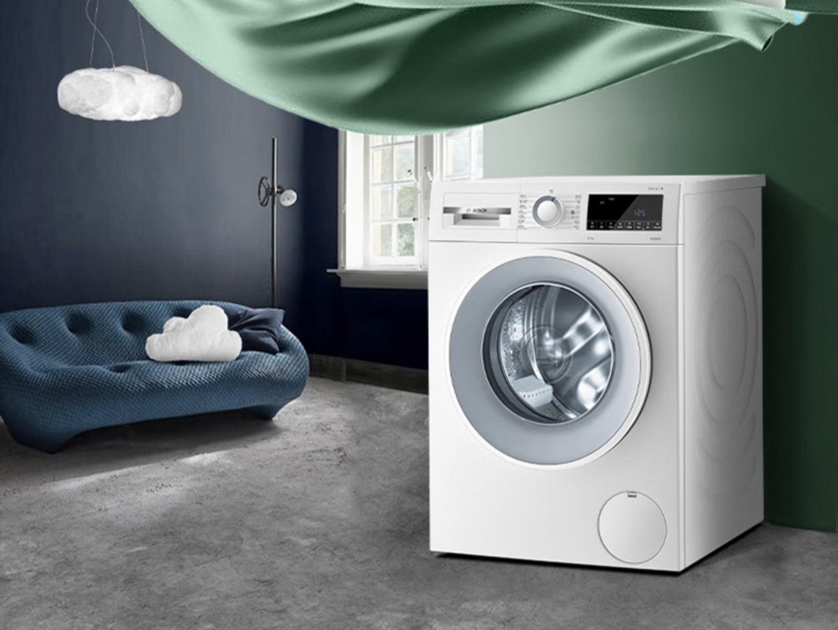 博世10公斤滚筒洗衣机云朵白是一款高性能的洗衣机,具备10公斤的大