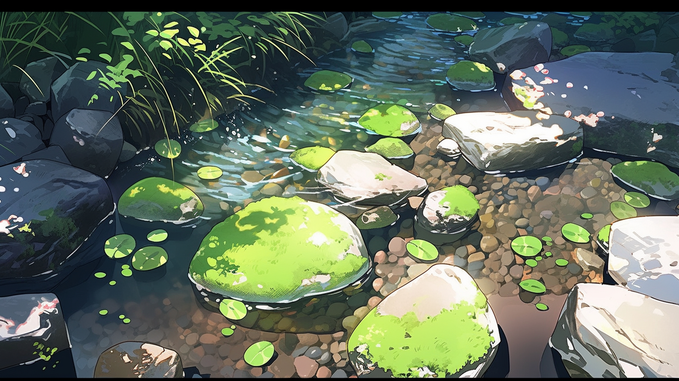 动画世界里的池塘#ai绘画# #二次元# #场景