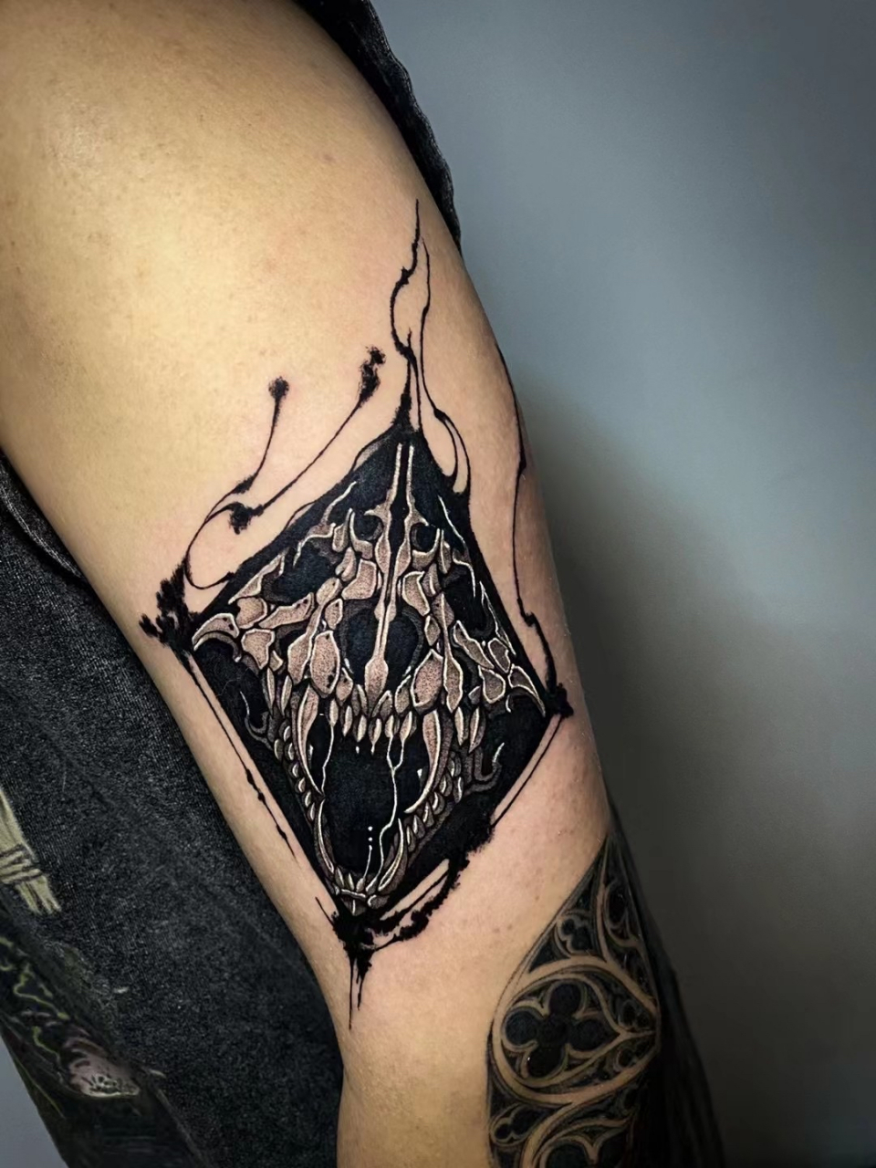 小图拼接,暗黑头骨#说唱# #纹身# #tattoo