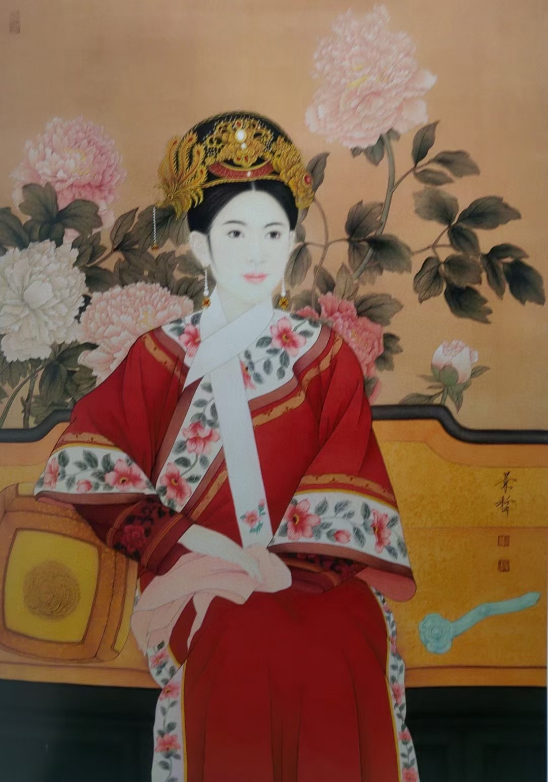 欣赏他的工笔美女,如春风拂面