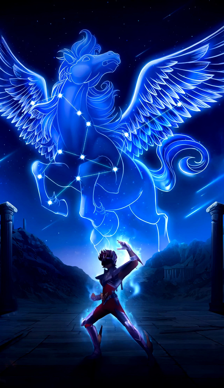 一组圣斗士星矢青铜五小强壁纸欣赏,青铜圣斗士与星座背景结合十分的