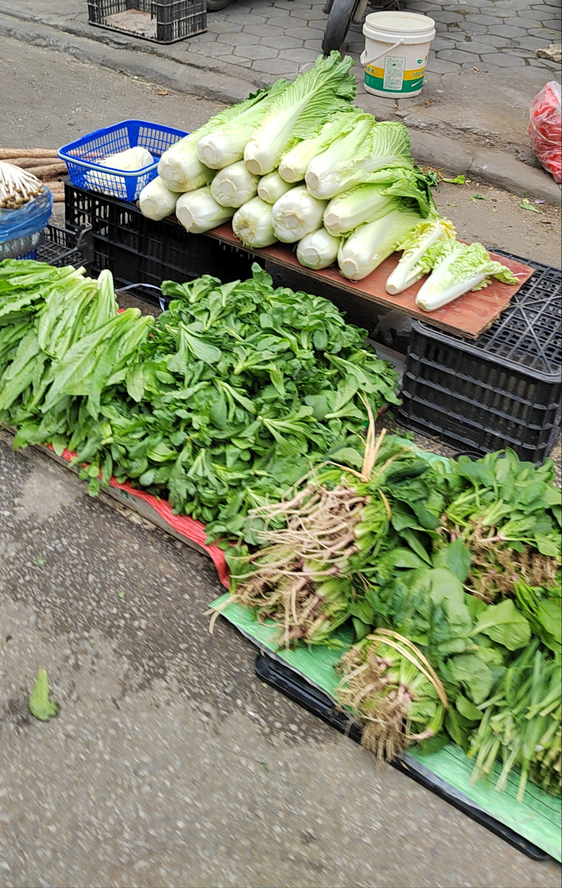 春節期間,街道上出現幾個無人看守的蔬菜售賣攤點,你買東西,只要掃一