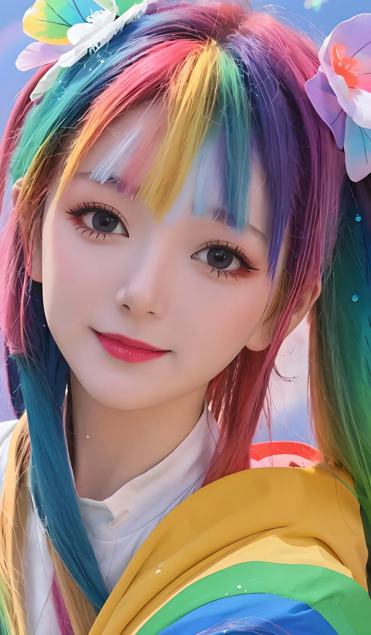 彩色的头发美女#二次元# #影视剪辑# #青春