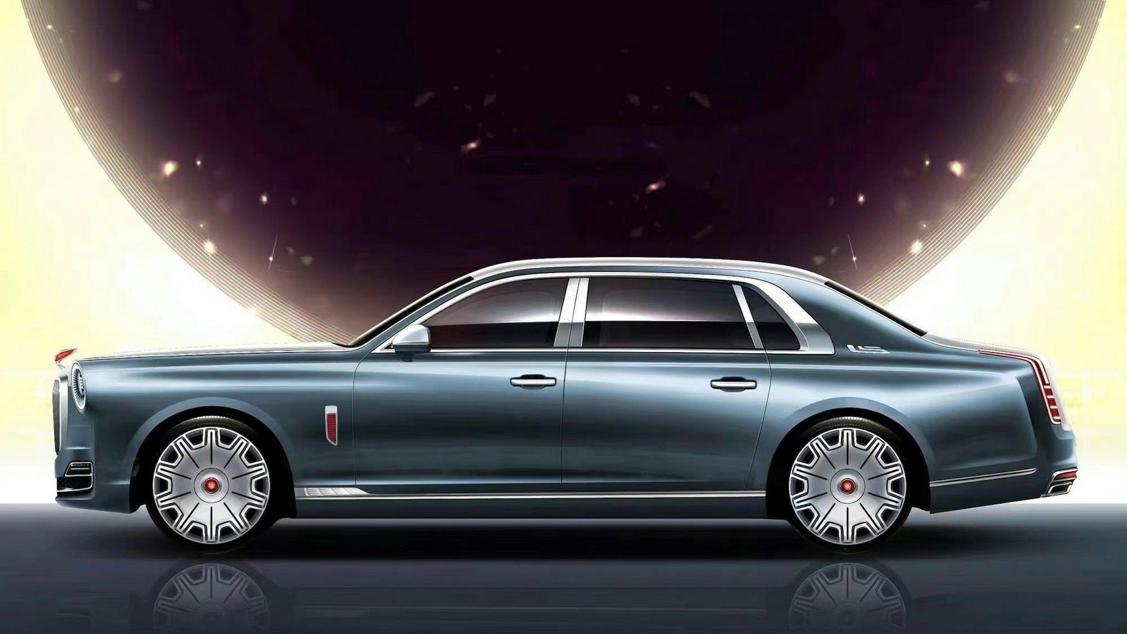 2023上海车展全新红旗l5实车 新车外观风格十分复古,内饰很具豪华感