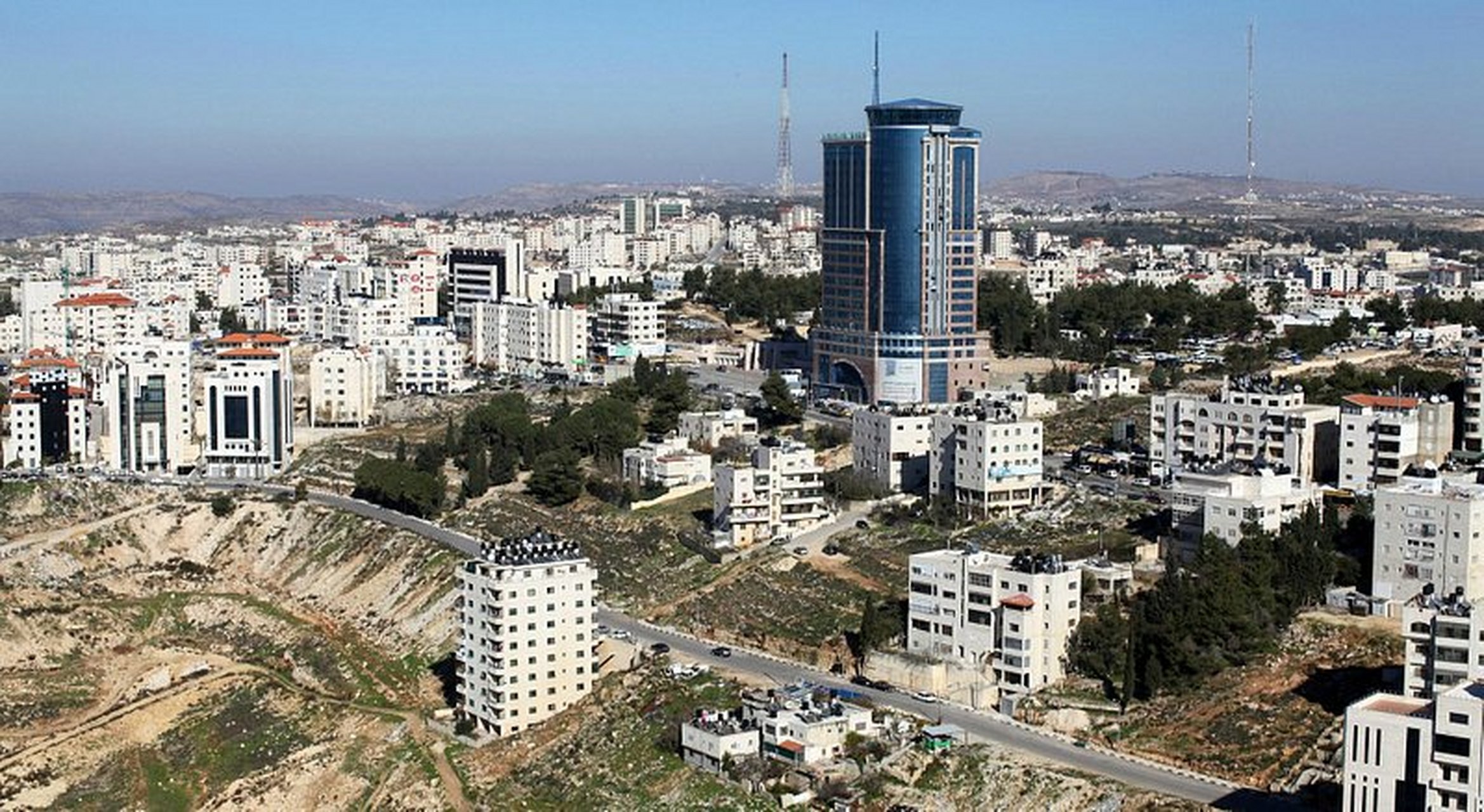 [庆祝]巴勒斯坦临时首都拉姆安拉(ramallah,或译"拉马拉"),阿拉伯语意
