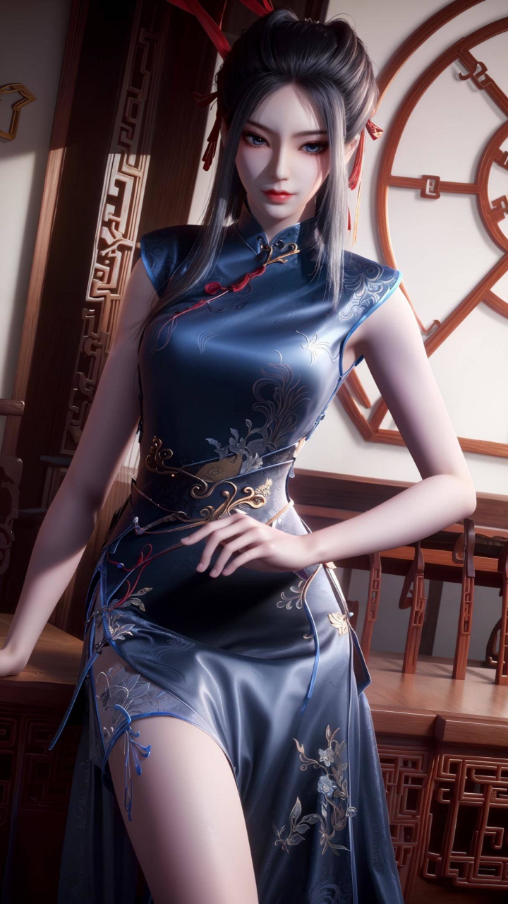 天行九歌焰灵姬,古典优雅的旗袍 #动漫经典场面# #你心中的国漫top