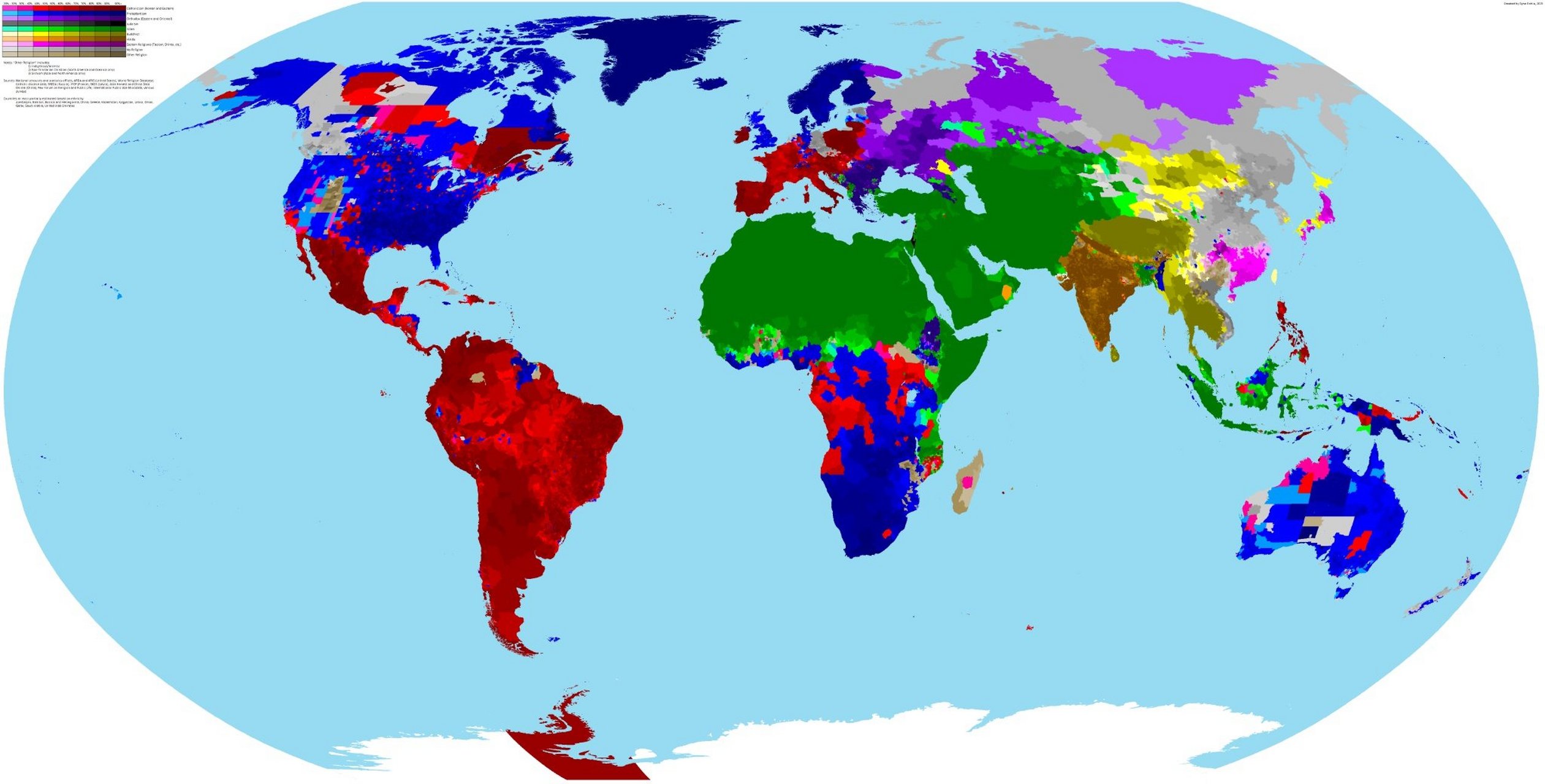 世界宗教分布地图图片