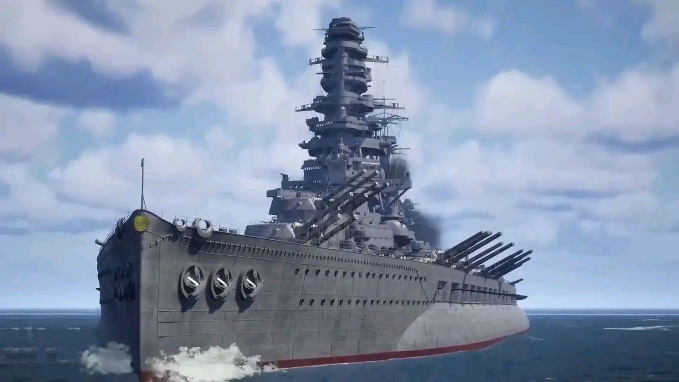 这是二战后期,日本人金田秀太郎提出的那款变态级战列舰,后世称为金田