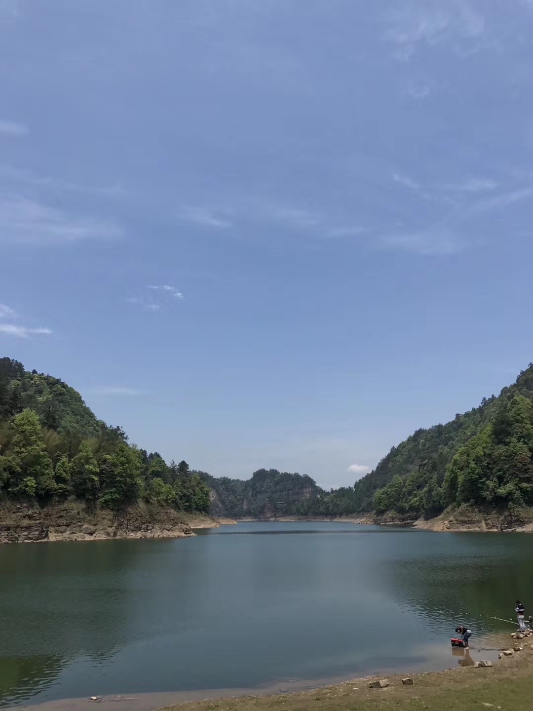 湘西永顺万坪杉木河水库的山水风光,崇山峻岭,茂林修竹