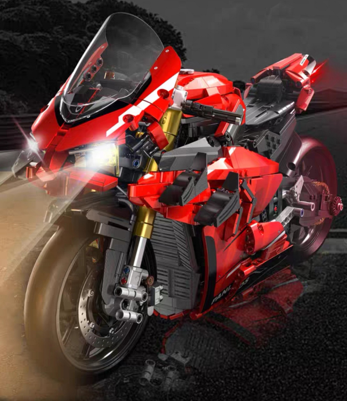 杜卡迪v4s 雅马哈r1摩托车拼装积木机械组成年高难度小颗粒益智男孩子