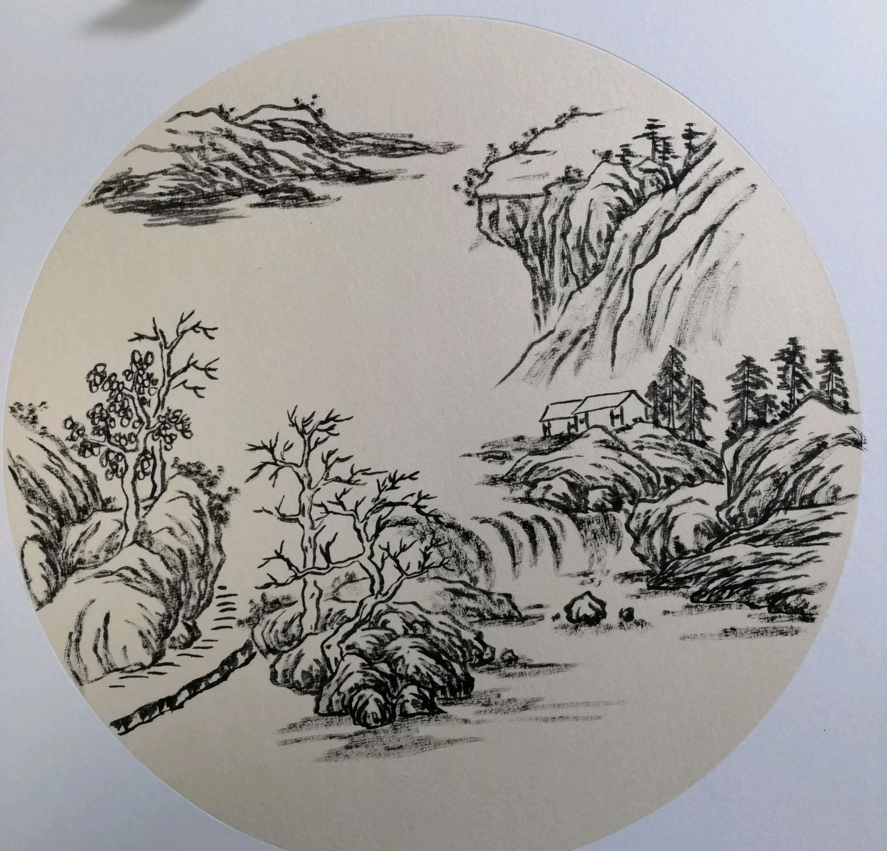 国画山水披麻皴画法