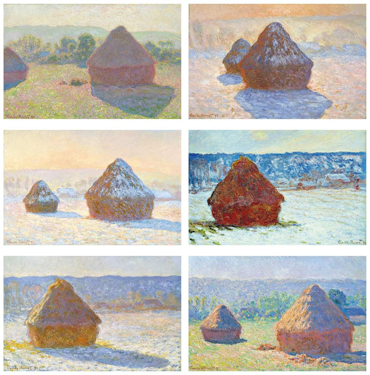 干草堆:夏末麦垛 meules, fin de lété 〔法〕莫奈 1890—1891年