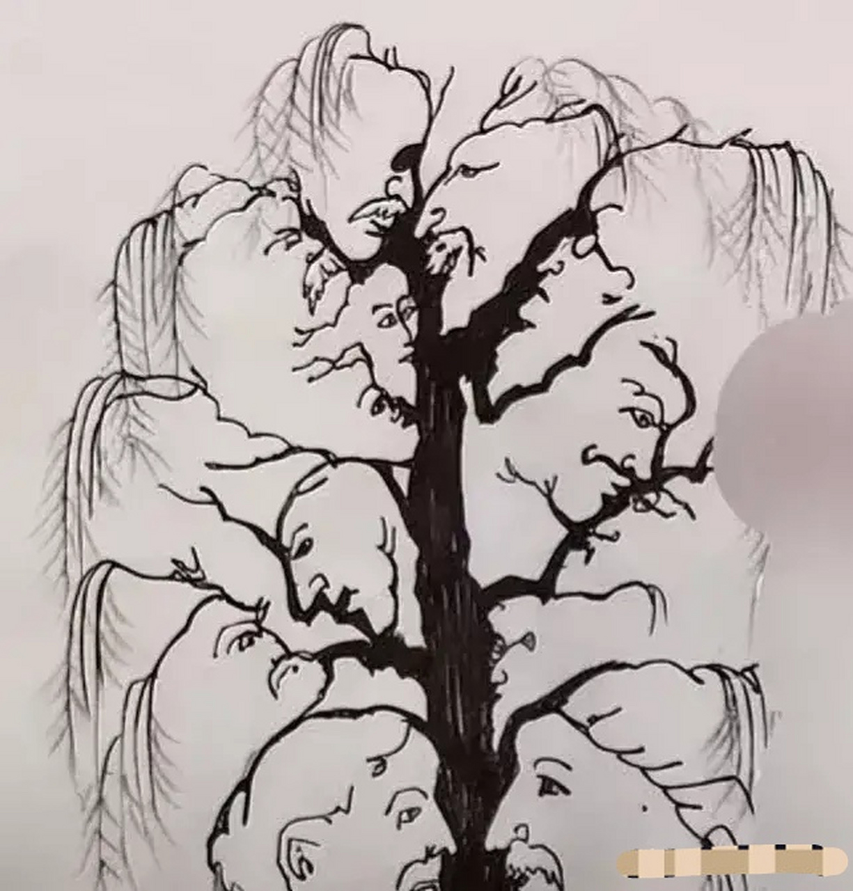 考眼力树上13个人脸图片
