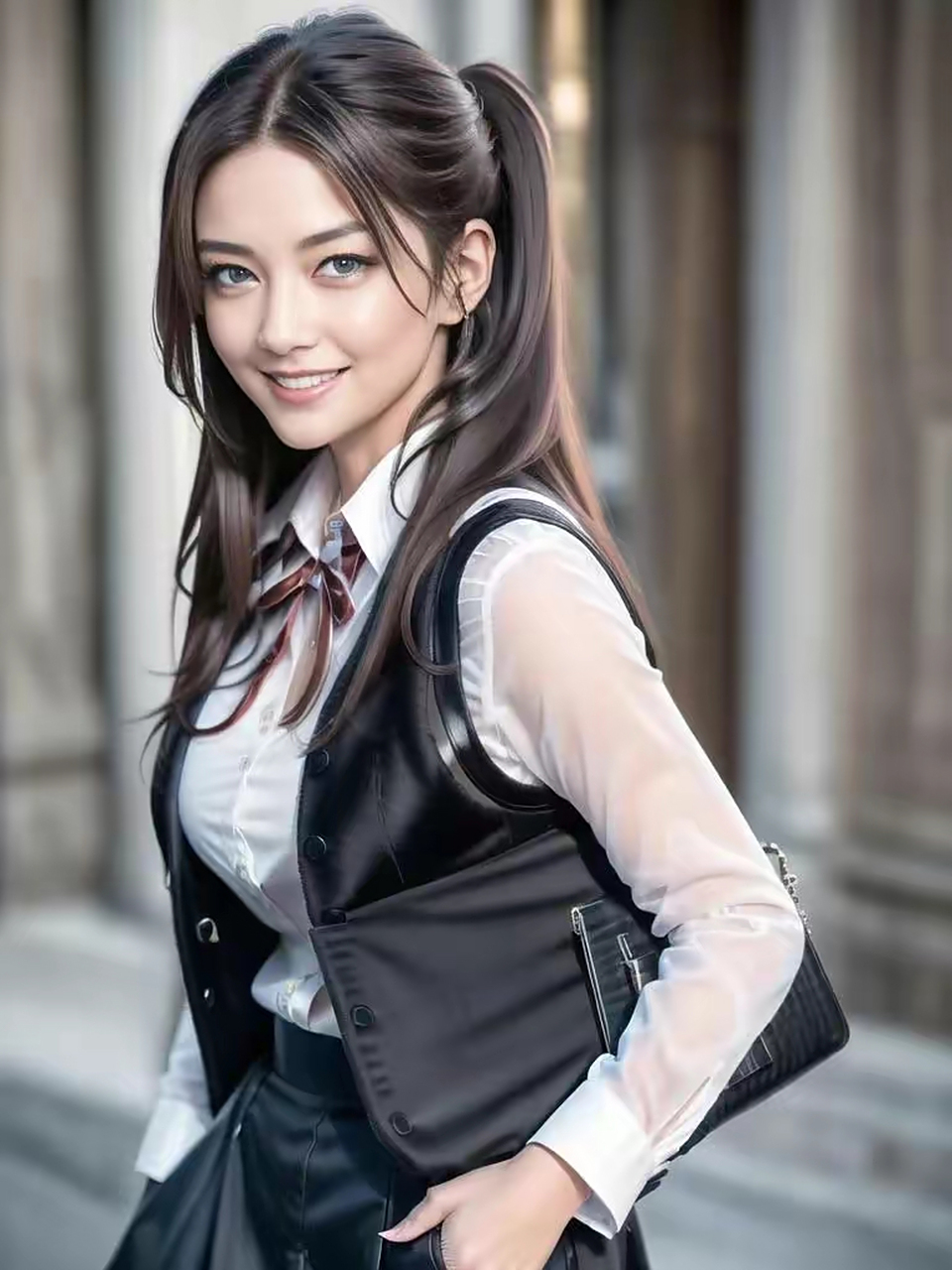 笑容爽朗的ai美女