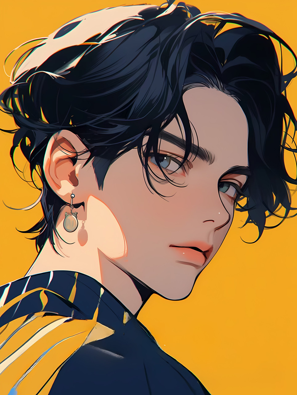 橙色港风帅哥头像