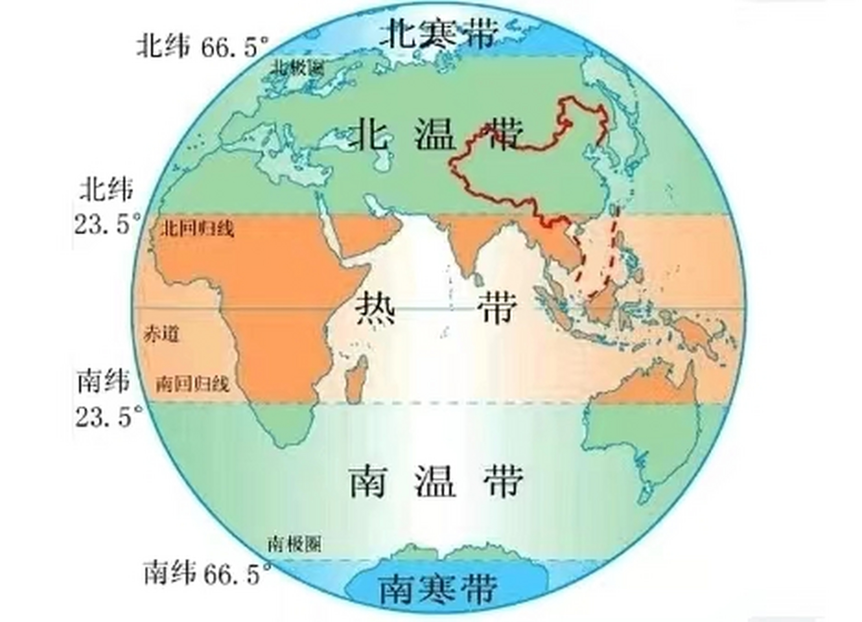 南回归线地图图片