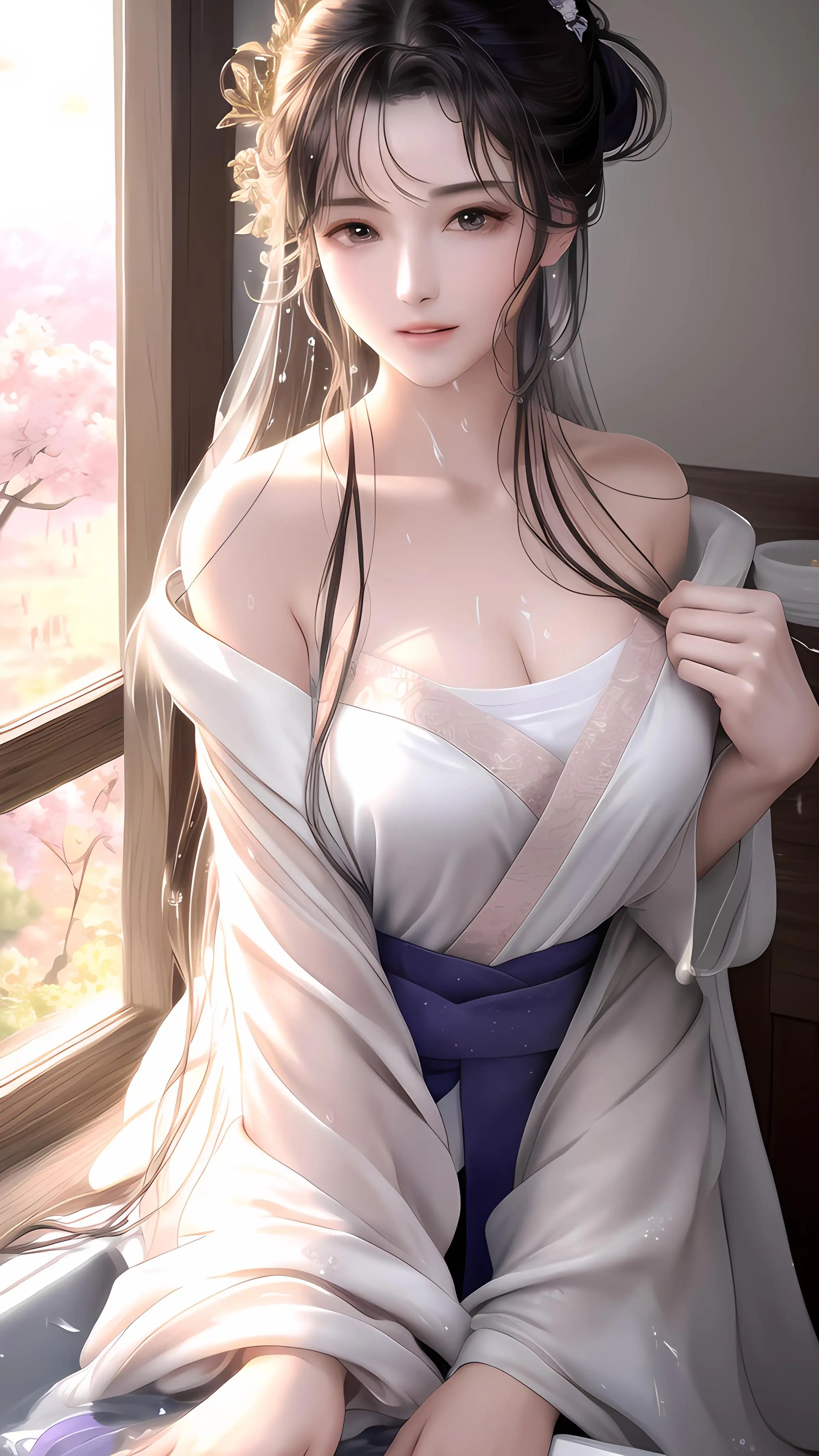 【AI绘画】一双明月贴胸前，紫禁葡萄碧玉圆。