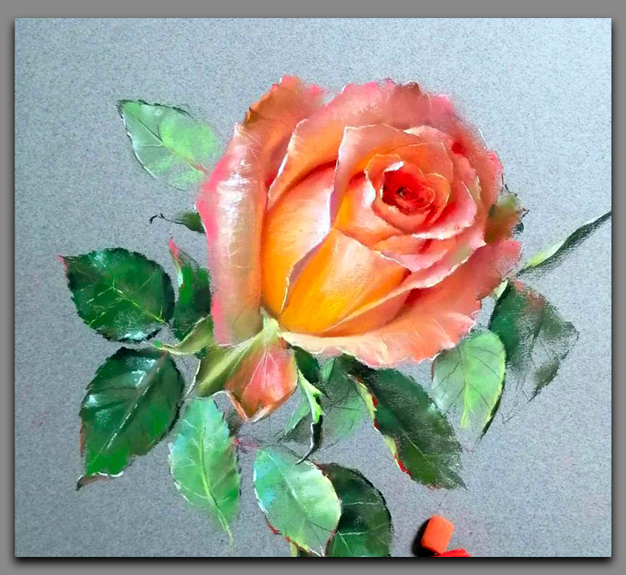 超唯美写实的色粉画