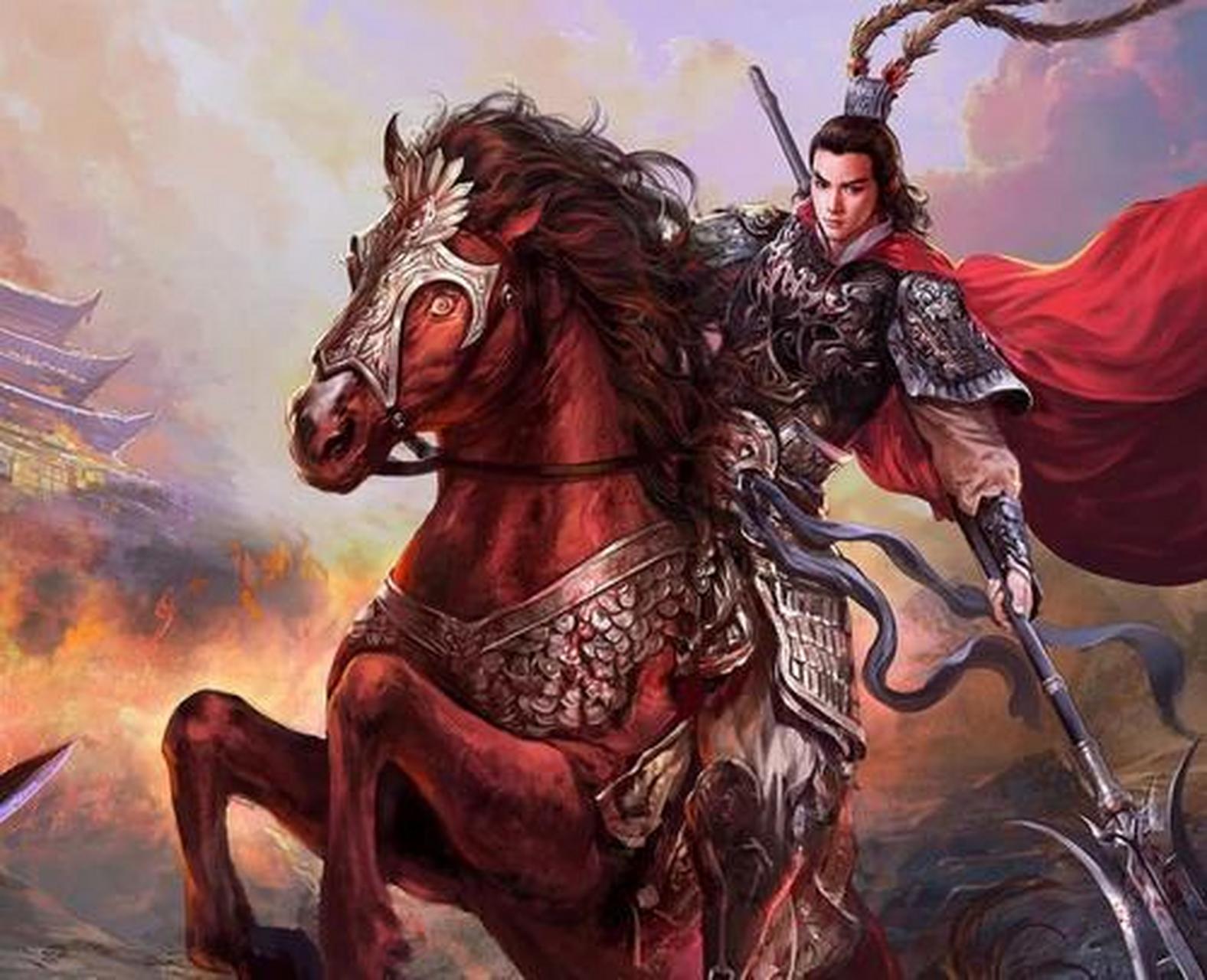 战神吕布  吕布字奉先,其可谓是打遍天下无敌手,一句"人中吕布,马中