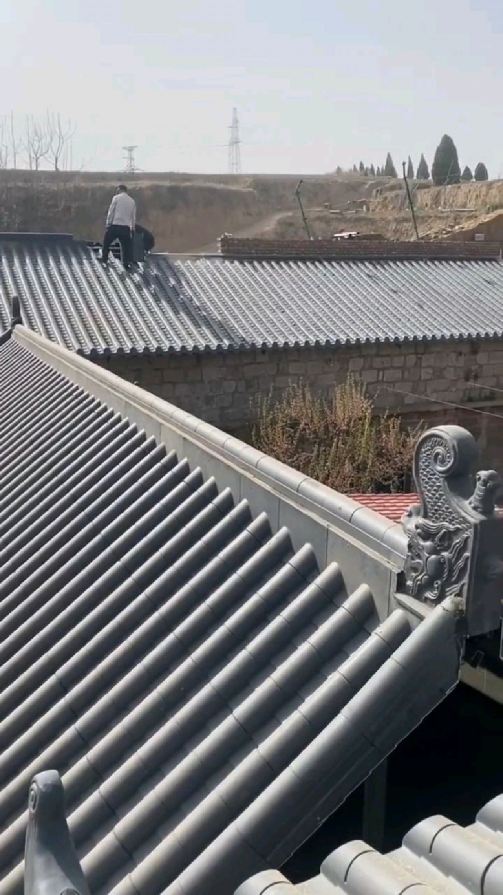 新中式庭院仿古瓦,农村自建房屋顶瓦安装!