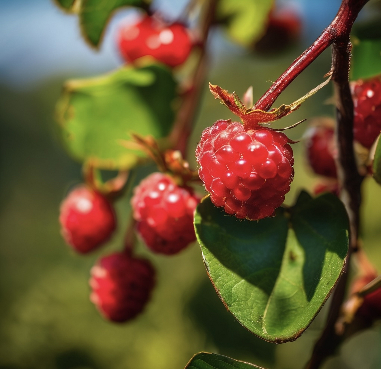 颜色鲜艳的红色小野果