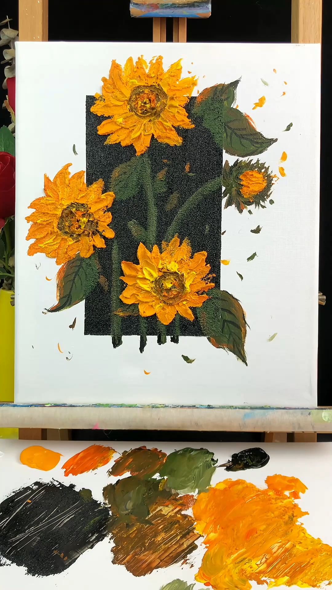 石英砂肌理画|向日葵|小白教程-度小视