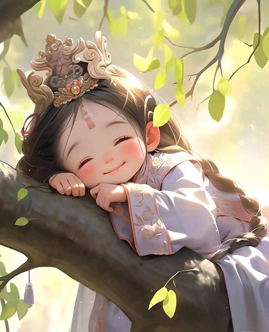 睡不着的时候看看 古风小姐姐 睡觉的样子好可爱 让我想起了树懒