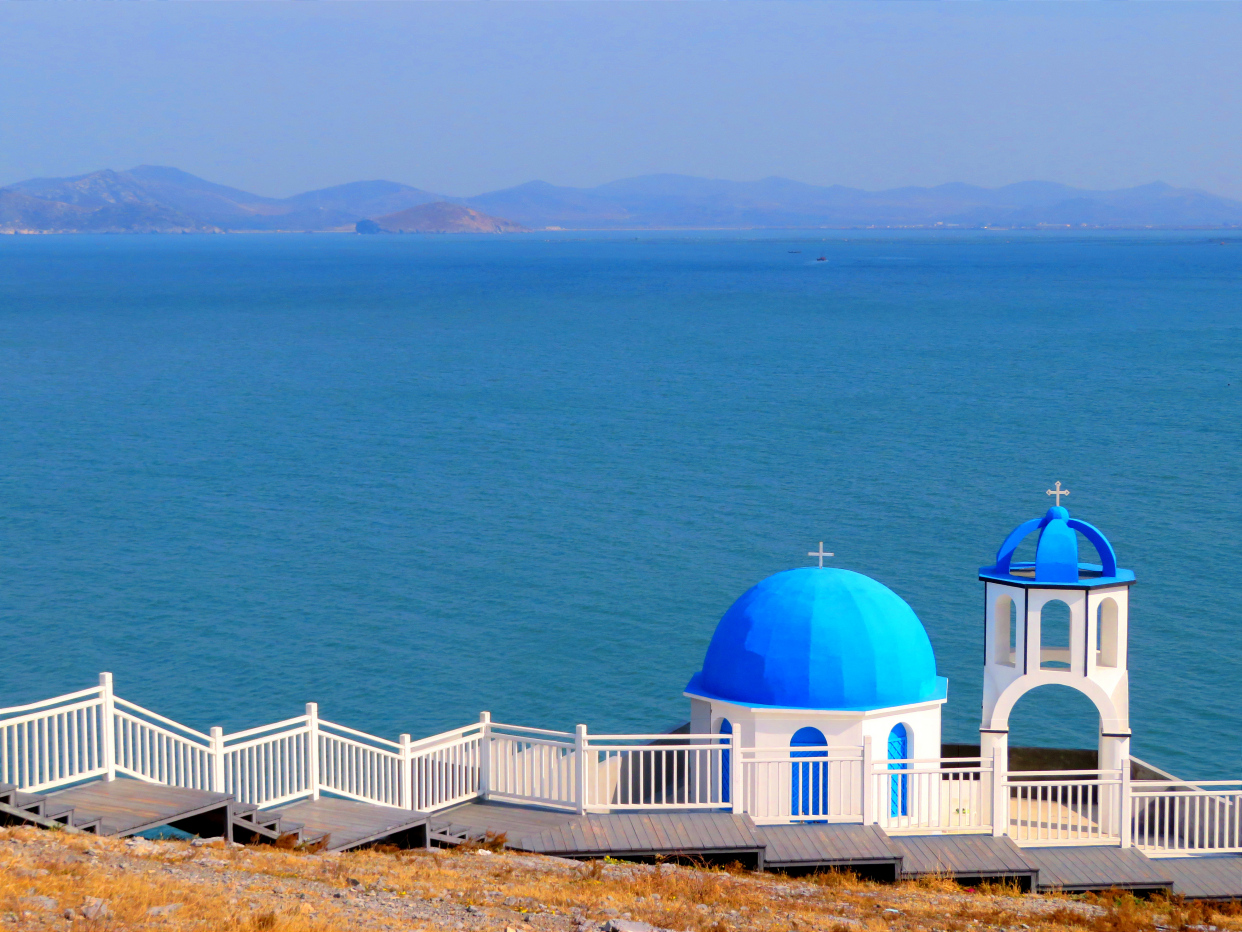 大连望渔山,悬崖边上的"圣托里尼"