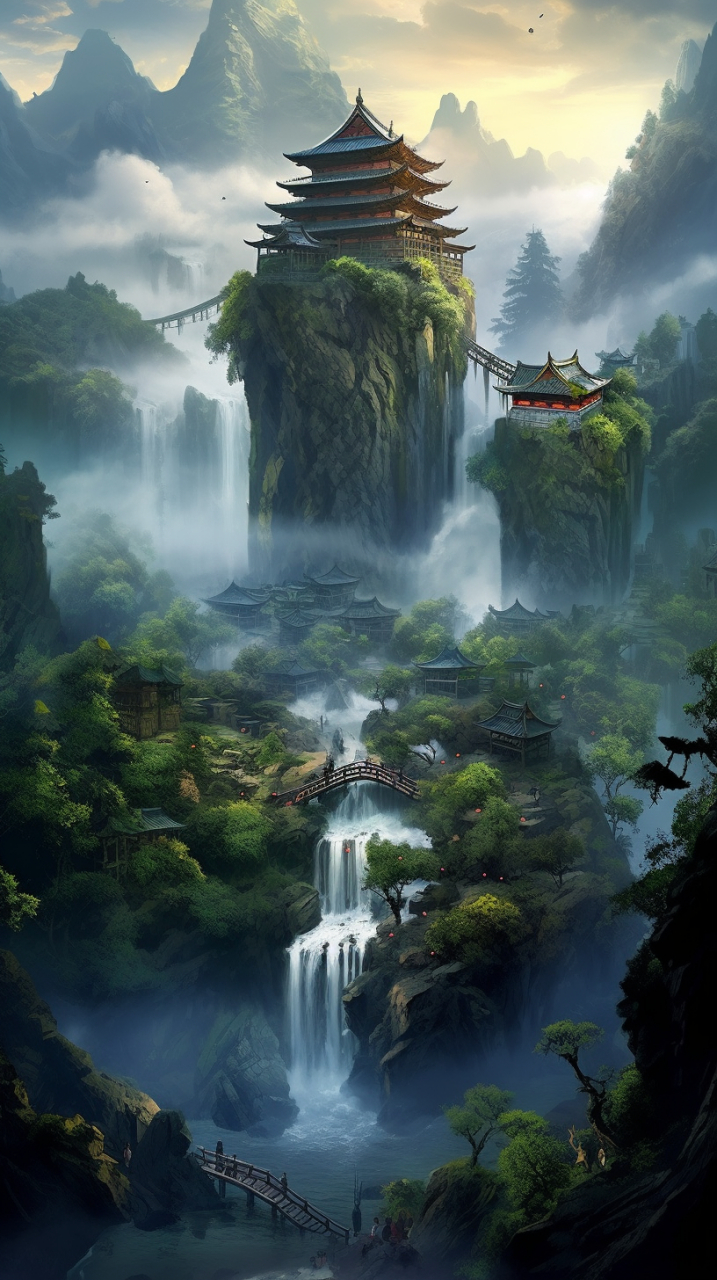 神仙圣地#ai绘画# #场景# #风景