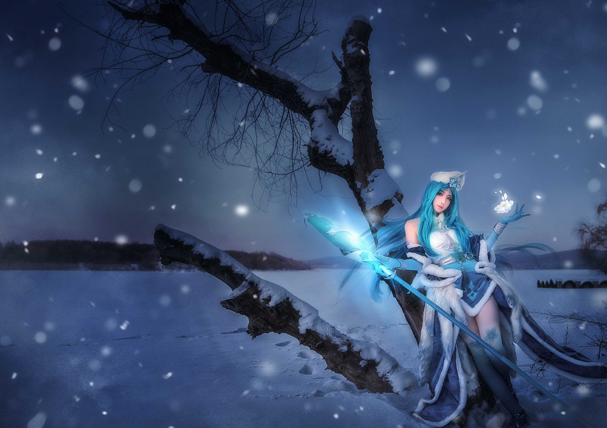王昭君的冰雪之华cos正片,如梦似幻,美得不似在人间