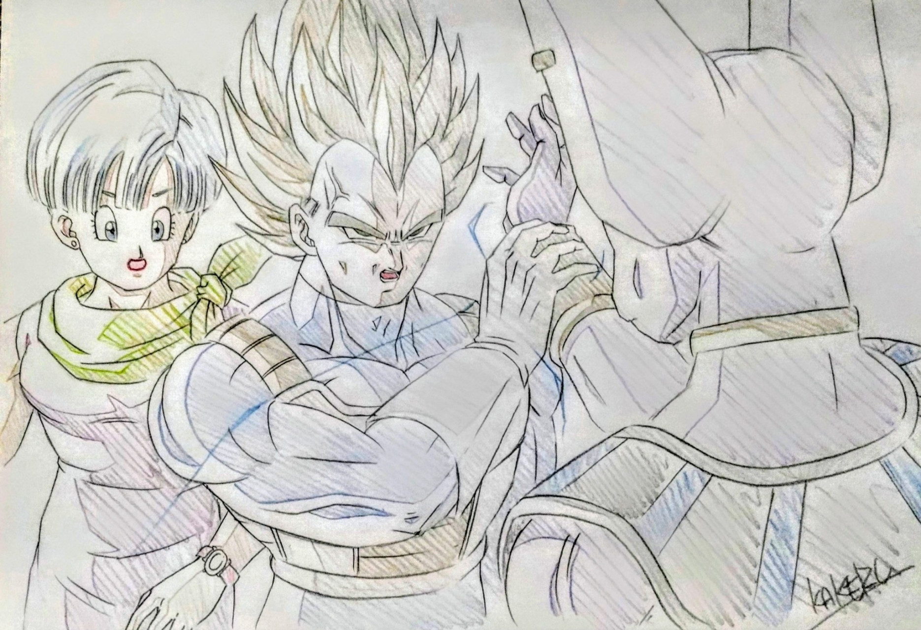 龙珠# #二次元# #全民来转发# 龙珠同人插画:贝吉塔拯救布尔玛
