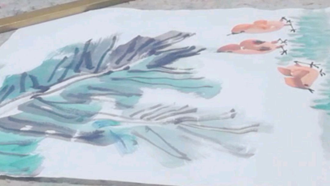 乡间涂鸦匠国画芭蕉小鸡画法