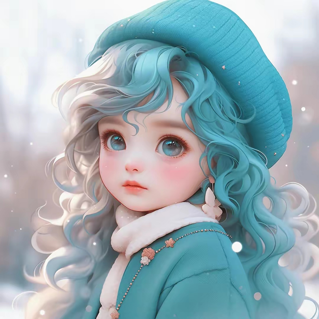 冬季戴帽子的女生头像分享,五颜六色的