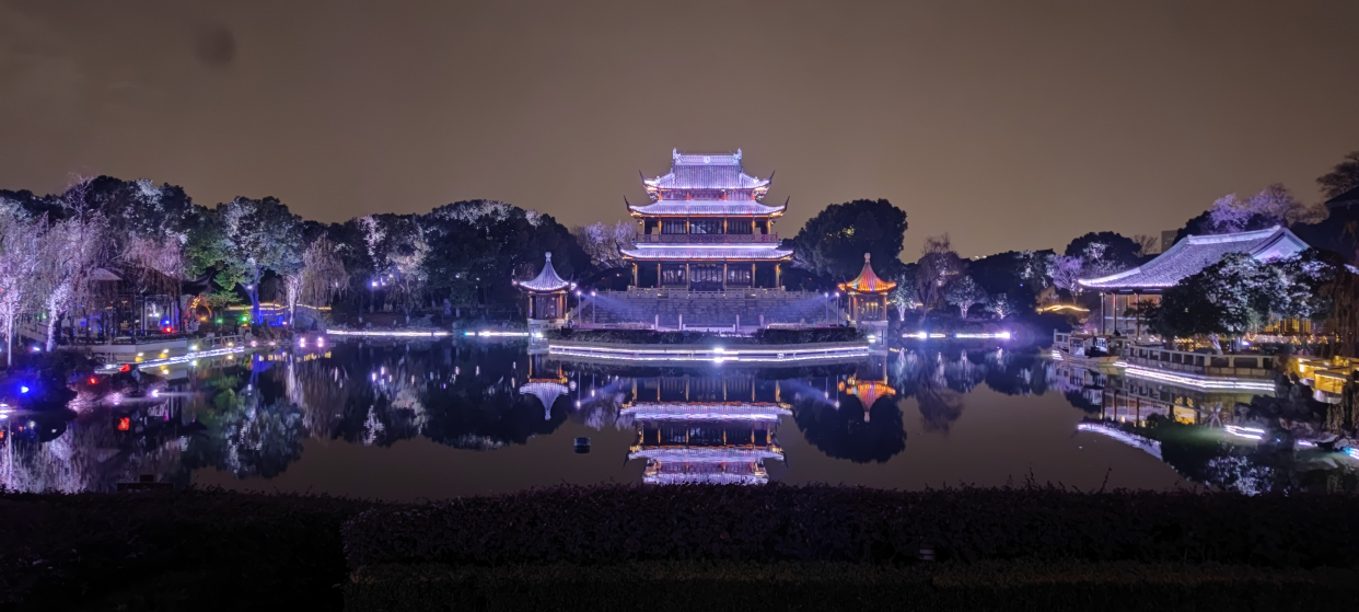 盘门景区夜景图片