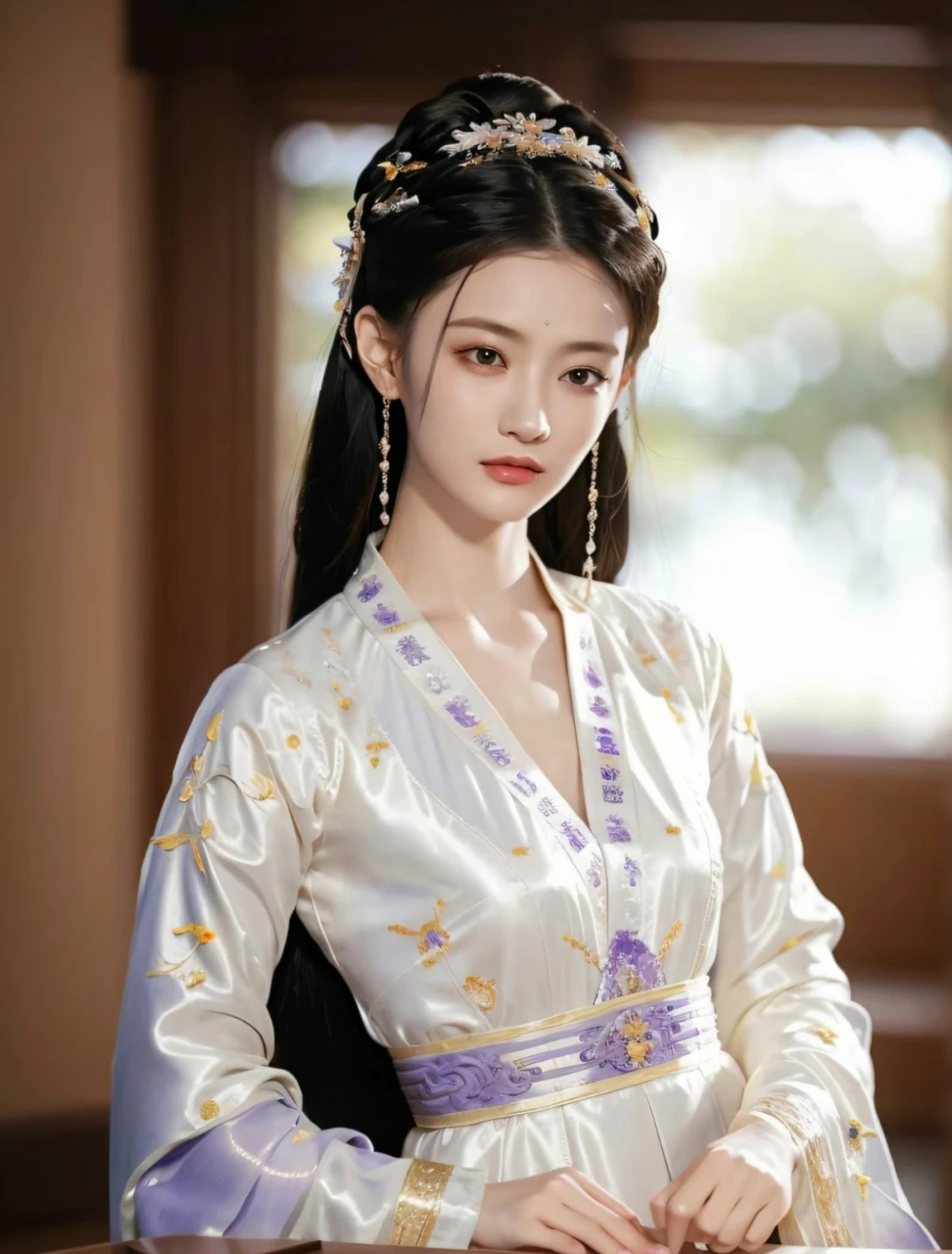 ai绘画# #美女# 古装白衣美女