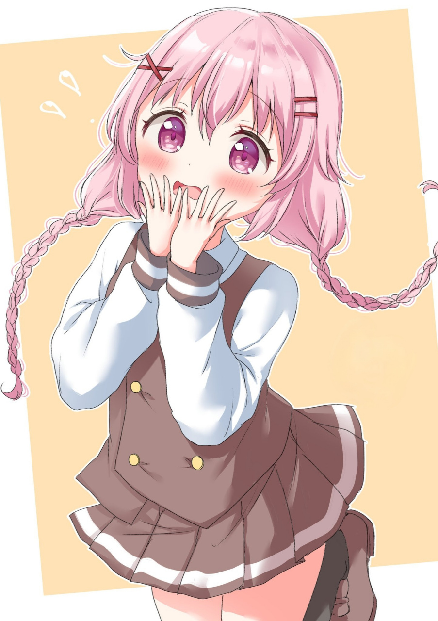 惊讶的粉毛萝莉 画师:すぐつかレルン#二次元美图# #我爱二次元# #二