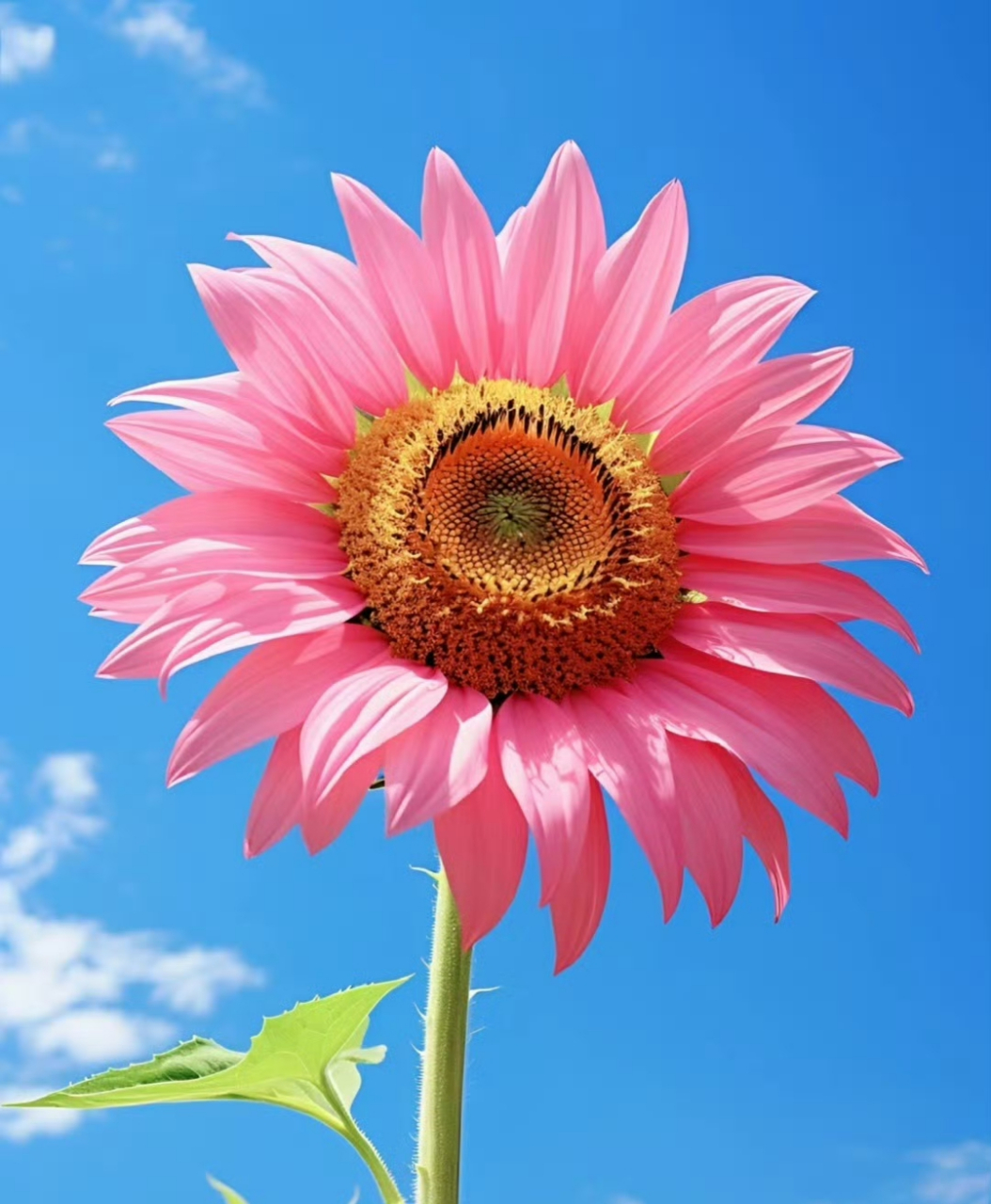 粉色的向日葵盛开时,最美最好的时光! #全民ai创作节