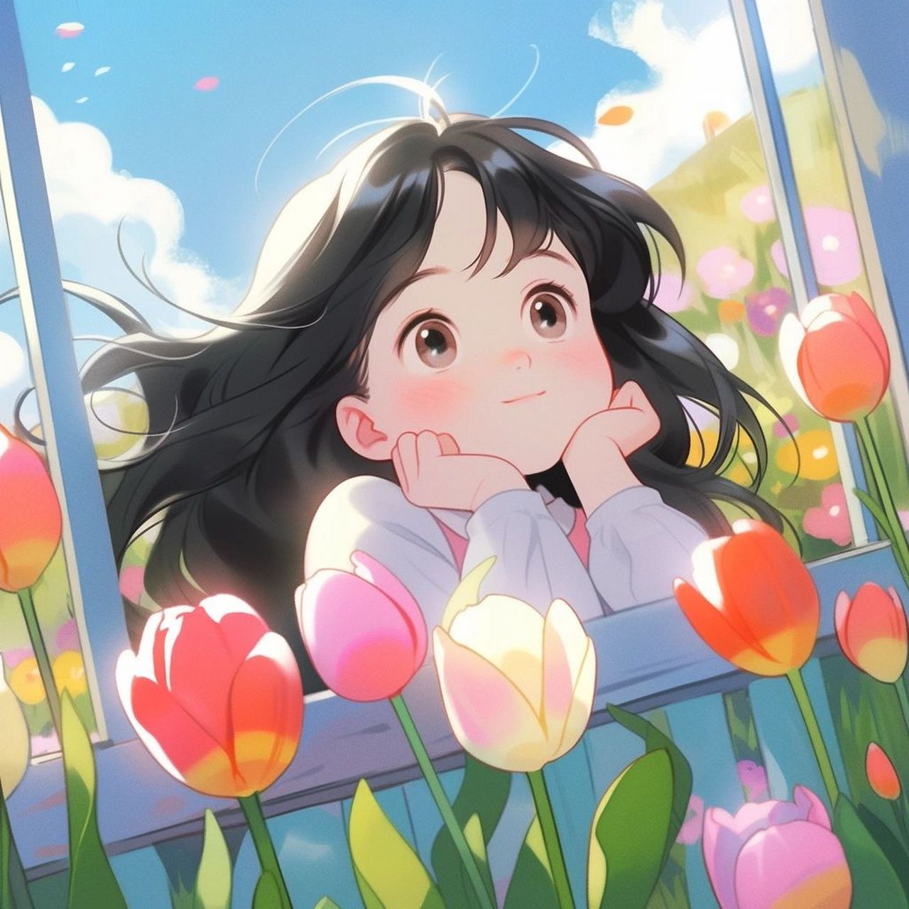 女生头像:想你的时候,我会仰望天空,那白白的云,那蓝蓝的天,那空中的